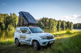 Палатка М4 на крышу автомобил черная 225x140x45 см ТРИ-АВС